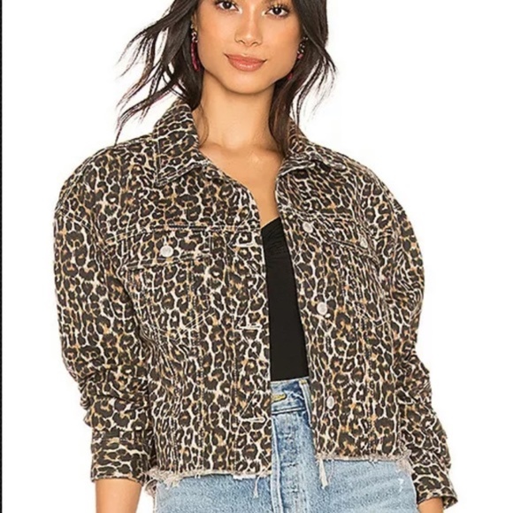 free people leopard denim jacket